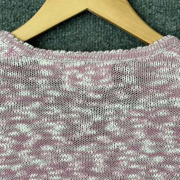 Vintage Floral Sweater Womens Small Pink Pastel Modest V-Neck 80s Pullover - Picture 9 of 16